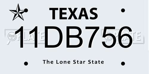 11DB756 Texas License Plate