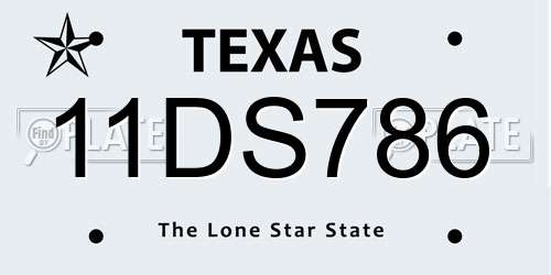 11DS786 Texas License Plate