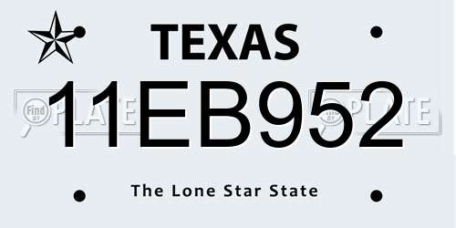11EB952 Texas License Plate