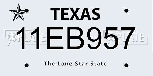11EB957 Texas License Plate