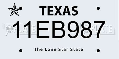 11EB987 Texas License Plate