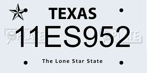 11ES952 Texas License Plate