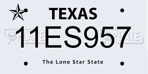 11ES957 Texas License Plate