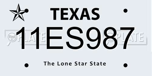 11ES987 Texas License Plate