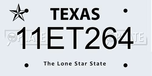 11ET264 Texas License Plate