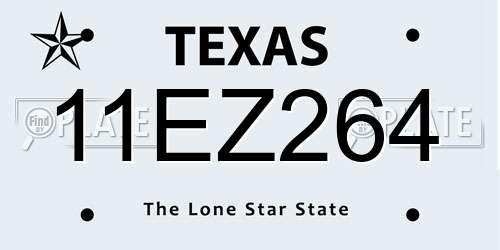 11EZ264 Texas License Plate