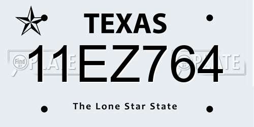 11EZ764 Texas License Plate