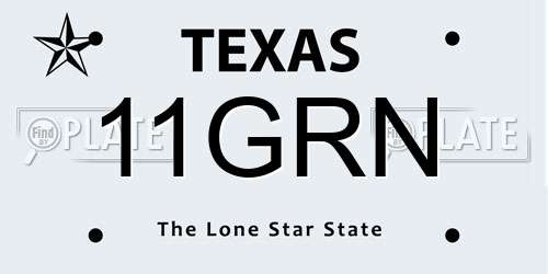11GRN Texas License Plate