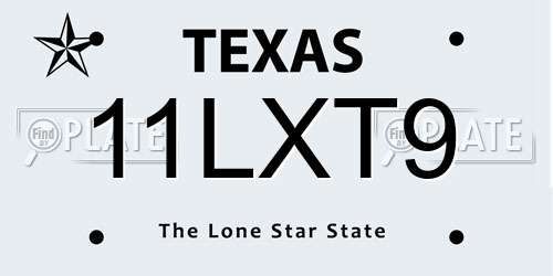 11LXT9 Texas License Plate