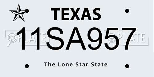 11SA957 Texas License Plate
