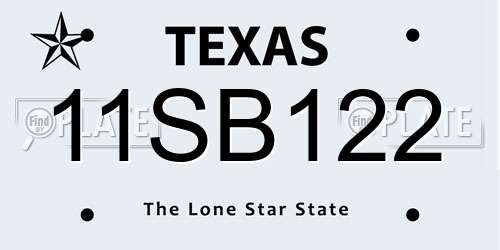 11SB122 Texas License Plate