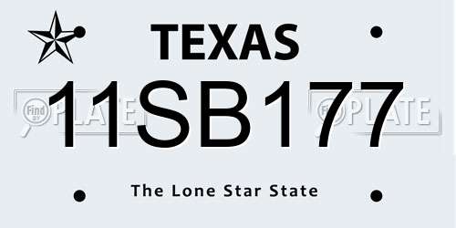 11SB177 Texas License Plate