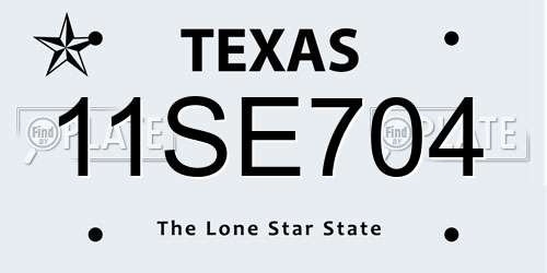 11SE704 Texas License Plate