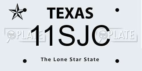 11SJC Texas License Plate