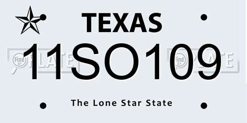 11SO109 Texas License Plate