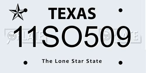 11SO509 Texas License Plate