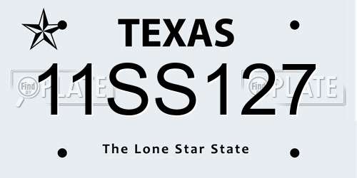 11SS127 Texas License Plate