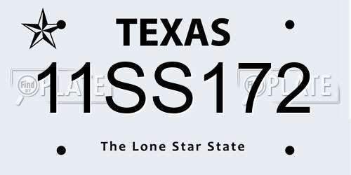 11SS172 Texas License Plate