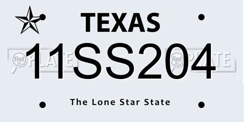 11SS204 Texas License Plate