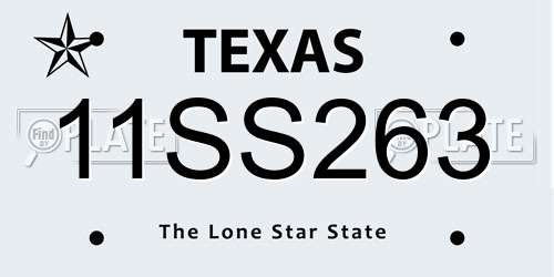 11SS263 Texas License Plate