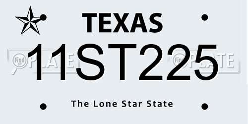 11ST225 Texas License Plate