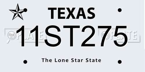 11ST275 Texas License Plate