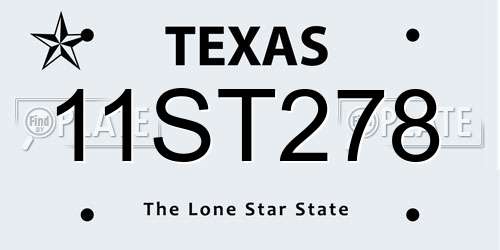 11ST278 Texas License Plate