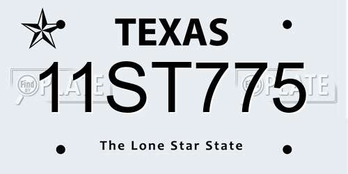 11ST775 Texas License Plate