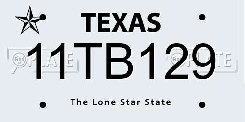 11TB129 Texas License Plate