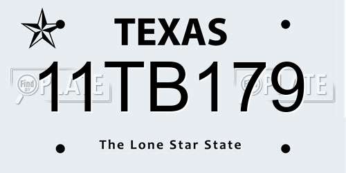 11TB179 Texas License Plate