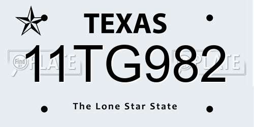 11TG982 Texas License Plate