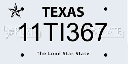 11TI367 Texas License Plate