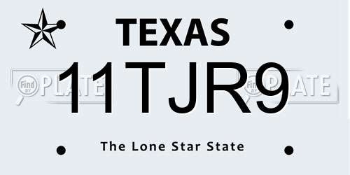 11TJR9 Texas License Plate