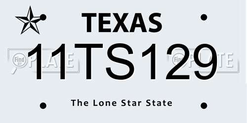 11TS129 Texas License Plate