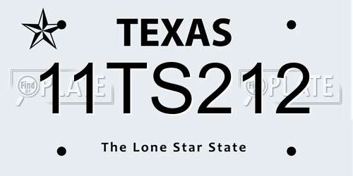 11TS212 Texas License Plate