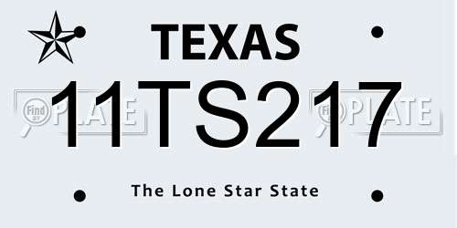 11TS217 Texas License Plate
