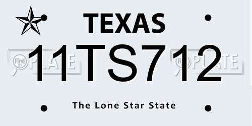 11TS712 Texas License Plate