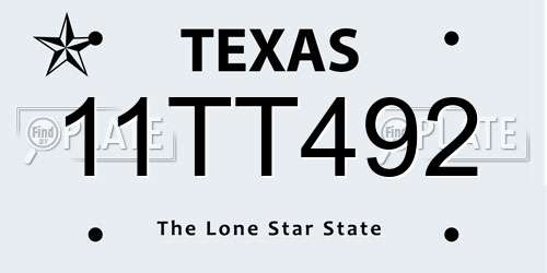 11TT492 Texas License Plate