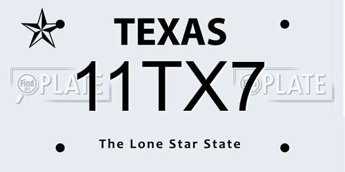 11TX7 Texas License Plate