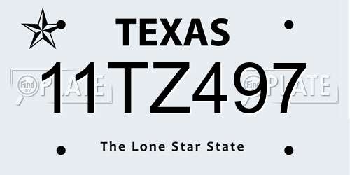 11TZ497 Texas License Plate