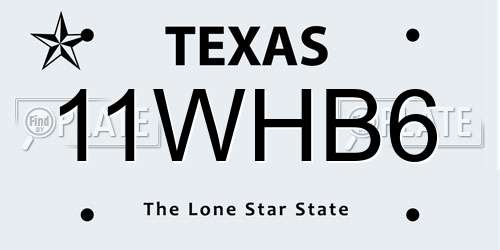 11WHB6 Texas License Plate
