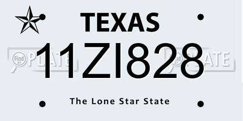 11ZI828 Texas License Plate