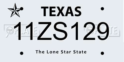 11ZS129 Texas License Plate