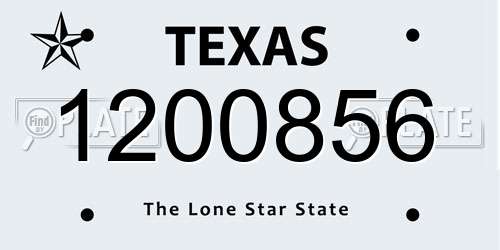 1200856 Texas License Plate
