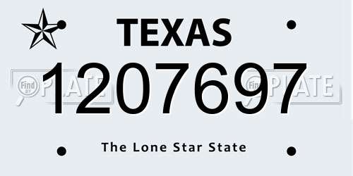 1207697 Texas License Plate