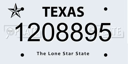 1208895 Texas License Plate