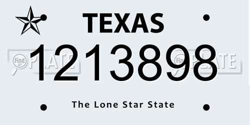 1213898 Texas License Plate