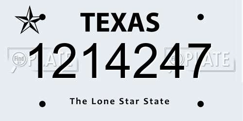 1214247 Texas License Plate