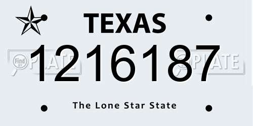 1216187 Texas License Plate