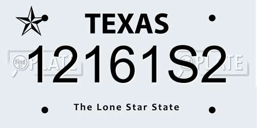 12161S2 Texas License Plate